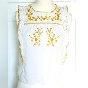 Cotton & Rye Embroidered Ruffle Tank Top Girls Size 7